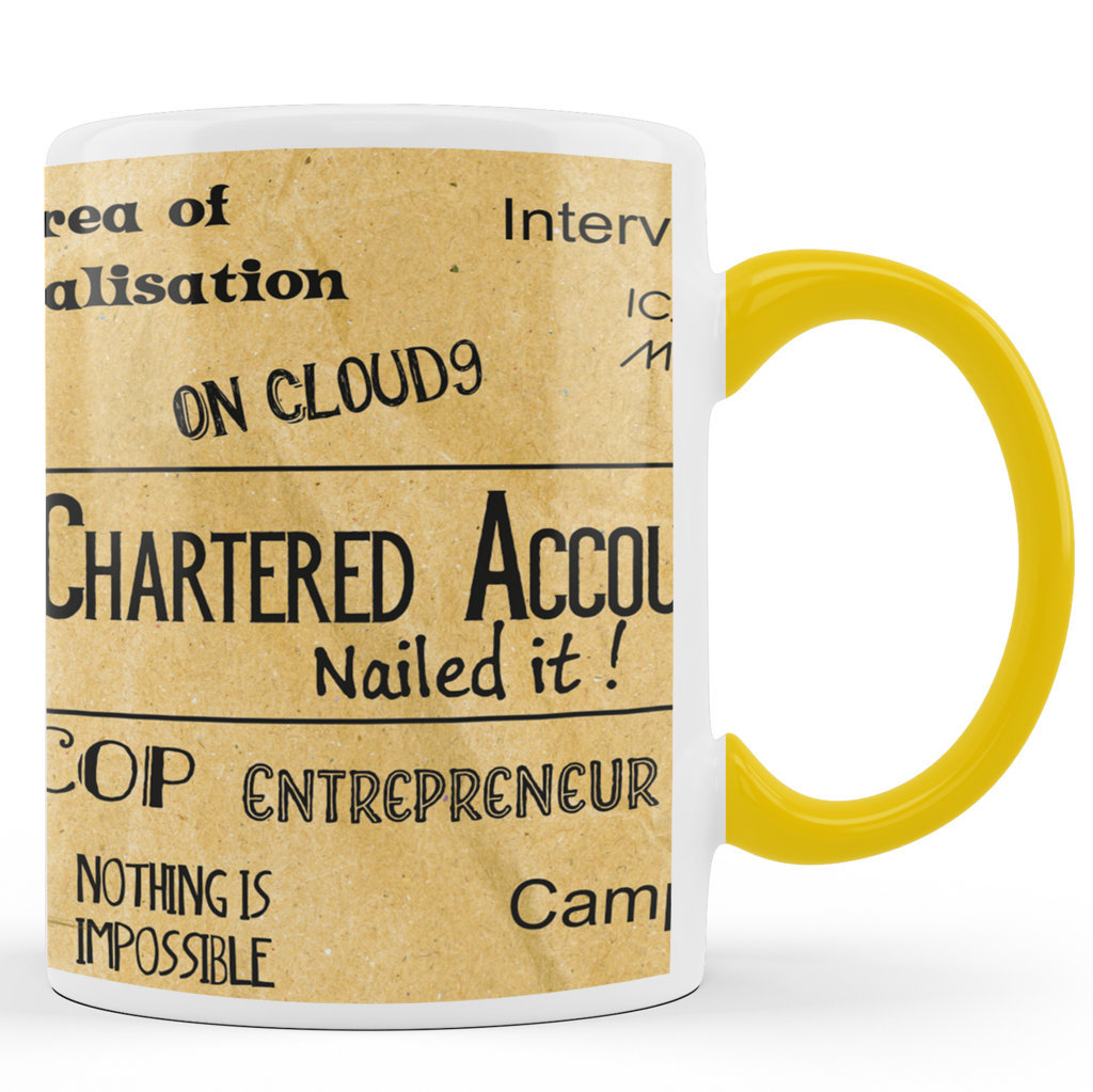 Printed Ceramic Coffee Mug | Chartered Accountant – Nailed It | 325 Ml 